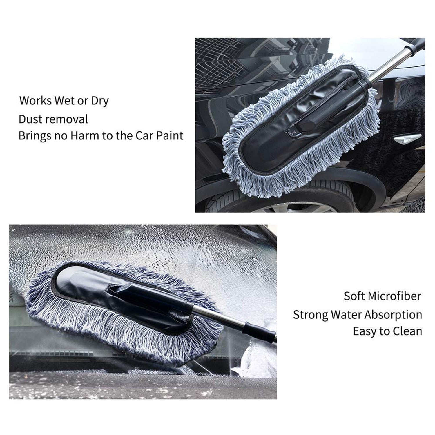 4749 Car Duster, Long Retractable/Soft/Non-Slip/Handle Multipurpose Microfiber Wash Brush Vehicle Interior and Exterior Cleaning Kit with for Car, Boats or Home DeoDap 4749 Car Duster, Long Retractable/Soft/Non-Slip/Handle Multipurpose Microfiber Wash Brush Vehicle Interior and Exterior Cleaning Kit with for Car, Boats or Home DeoDap